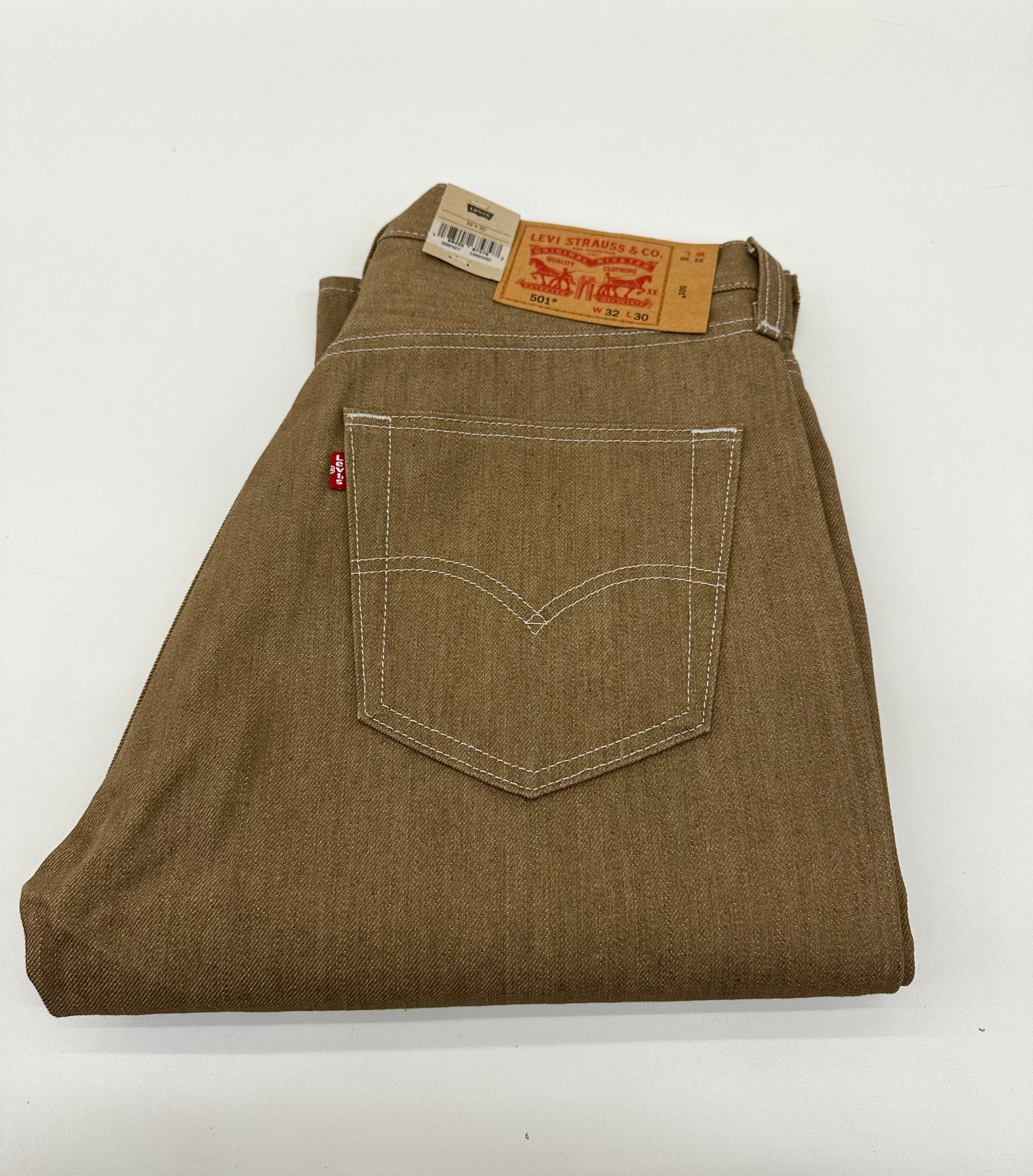 Original Levis shrink-to-fit 501s Tan Khaki